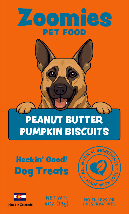 Zoomies™ Peanut Butter Pumpkin Biscuits – Natural Dog Treats