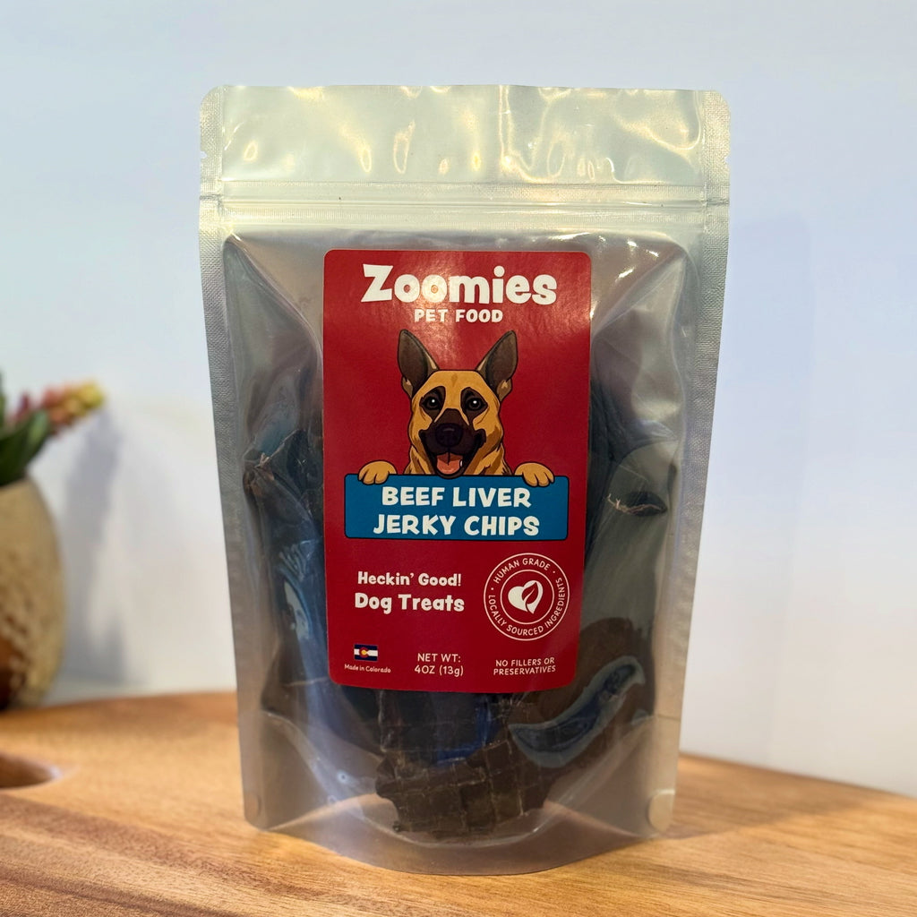 Zoomies™ Beef Liver Jerky Chips – Human-Grade Dog Treats