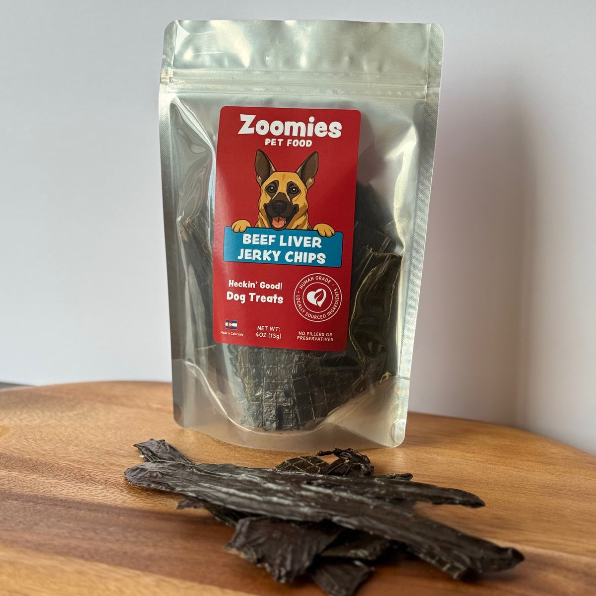 Zoomies™ Beef Liver Jerky Chips – Human-Grade Dog Treats