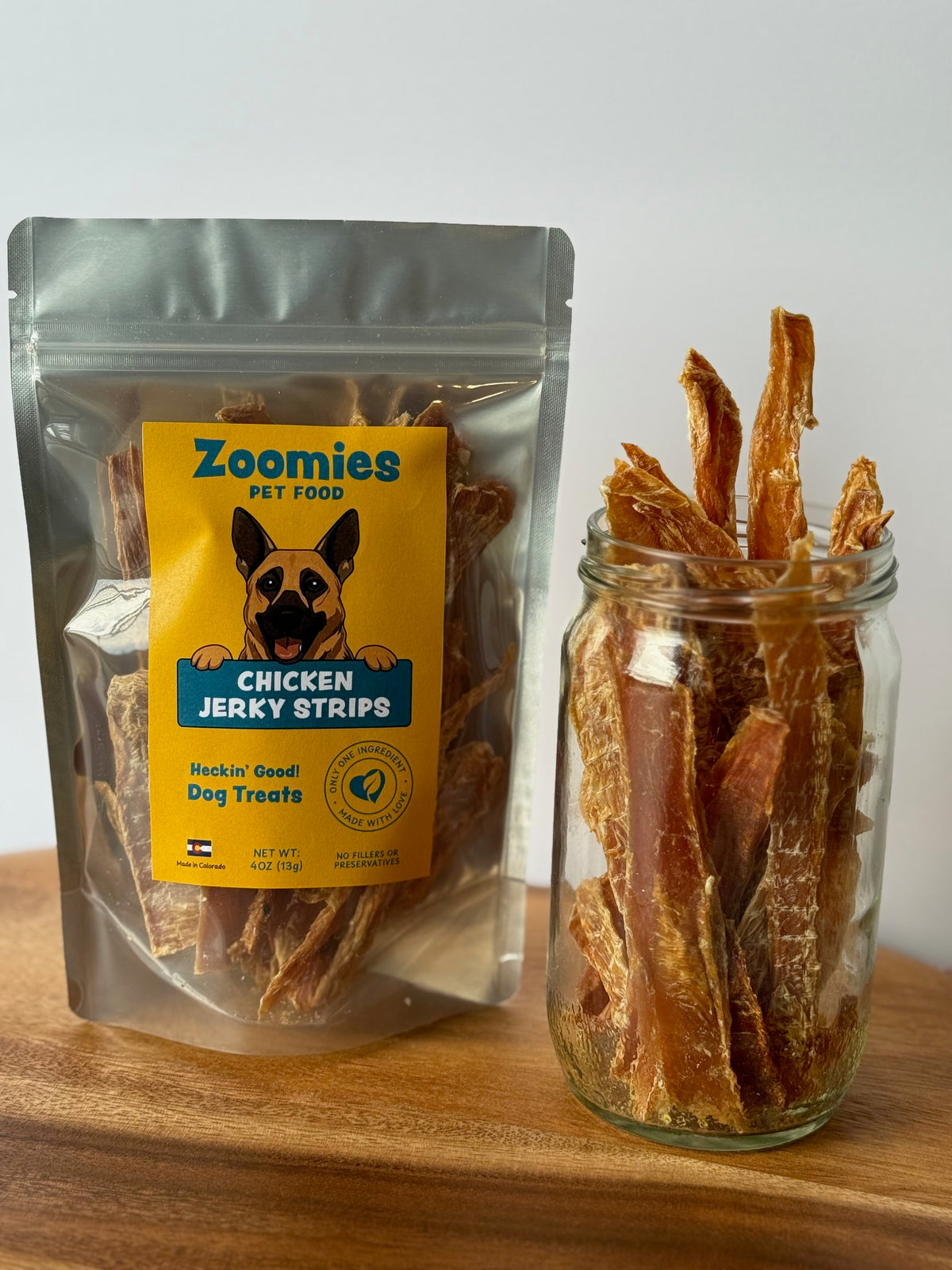 Zoomies™ Jerky Strips – 100% Chicken Dog Treats
